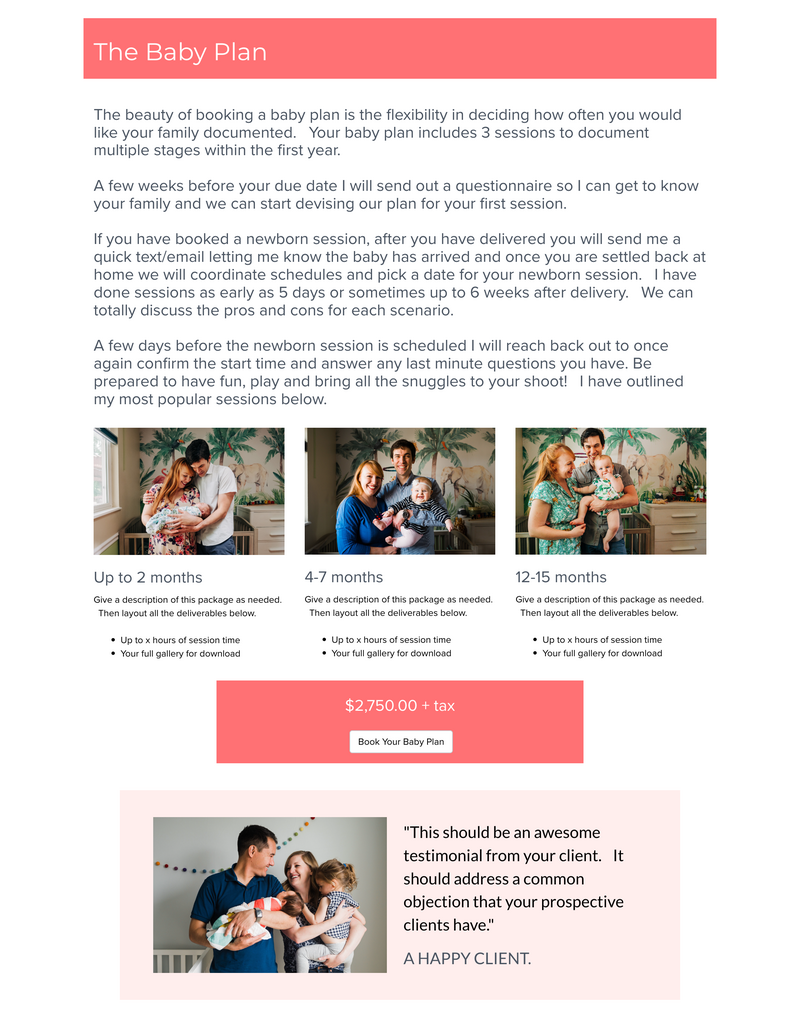 Baby Plan Proposal Mockup 2