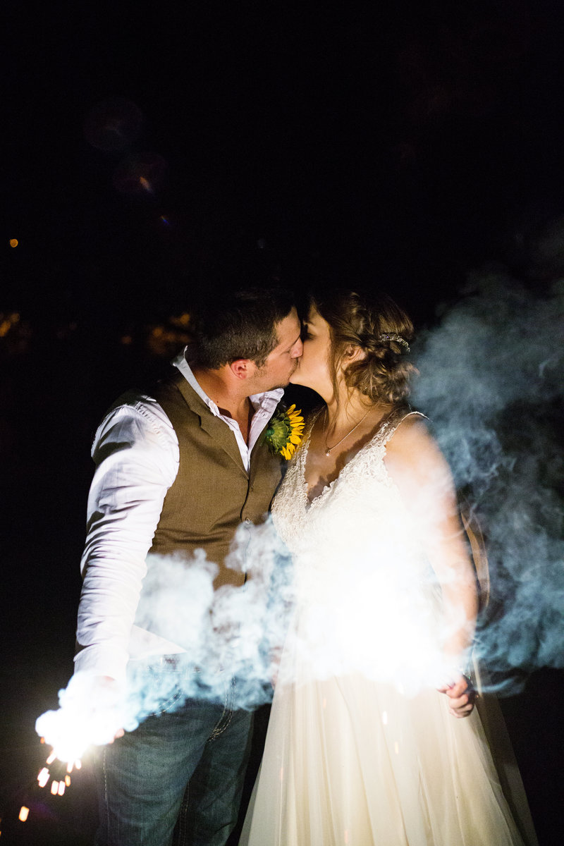 floresville bride and groom backlit kiss