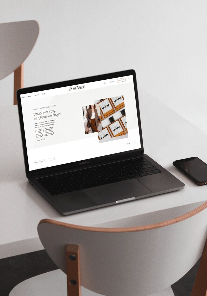 Jen Wagner Showit Website design with shop by  penguin designing