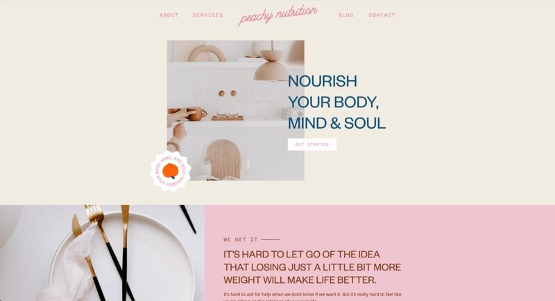 Peachy Nutrition Website