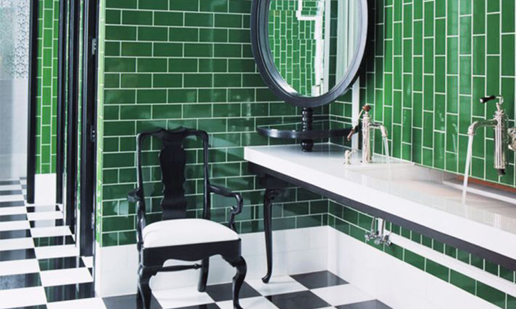 Emerald Green Bathroom by Kelly Wearstler