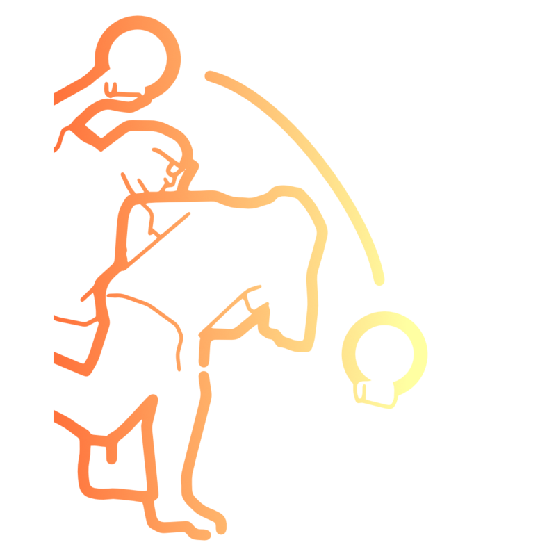 Abstract orange and yellow gradient line illustration used in Quigley Coffee Co branding and membership promotion.