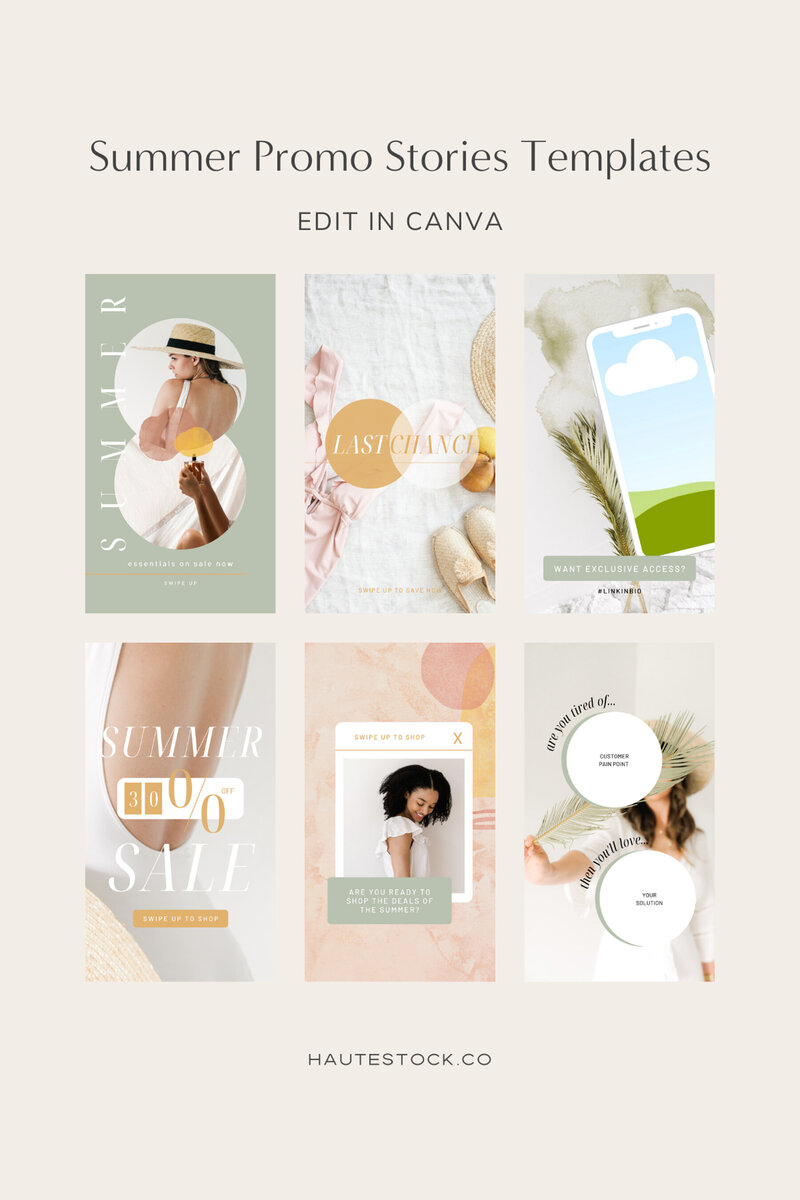 Instagram stories canva templates for summer