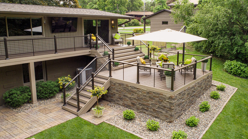 A photo of the same deck featuring the finished product of what was shown in the previous images. 