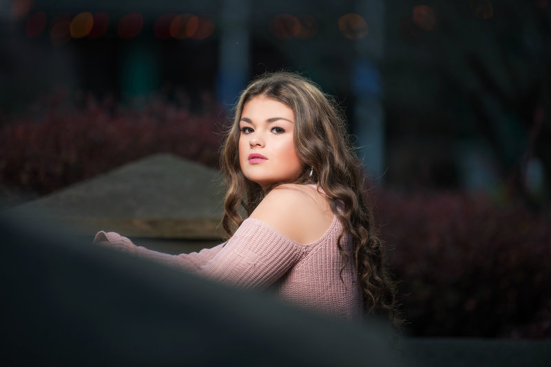 Gorgeous high school senior in an urban setting in Mendocino County, California by Parky's Pics Photography