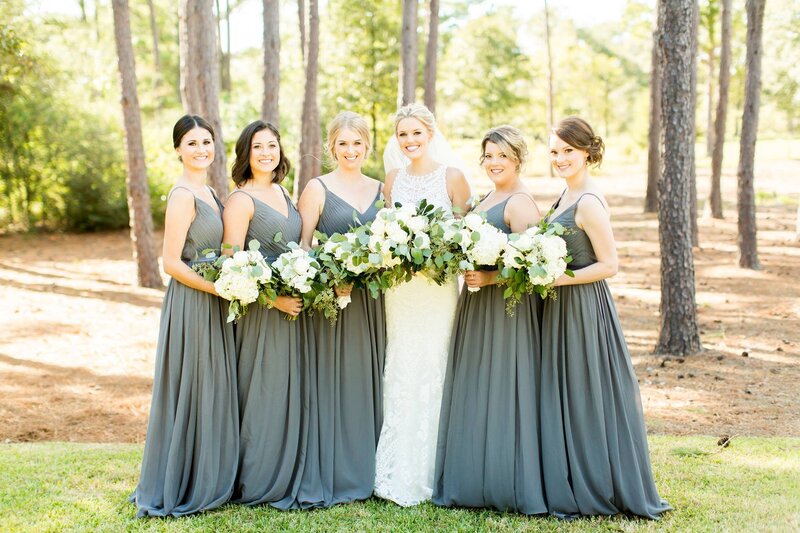 gray bridesmaids dresses for a fall wedding