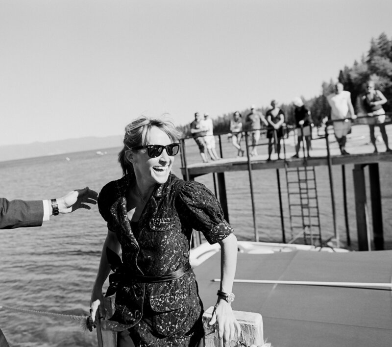 black and white image of Annie Robillard owner and main photographer of annie x photographie based in Truckee California