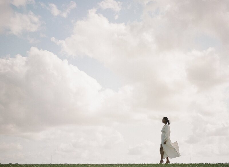 cloud photo of bride in  new orleans