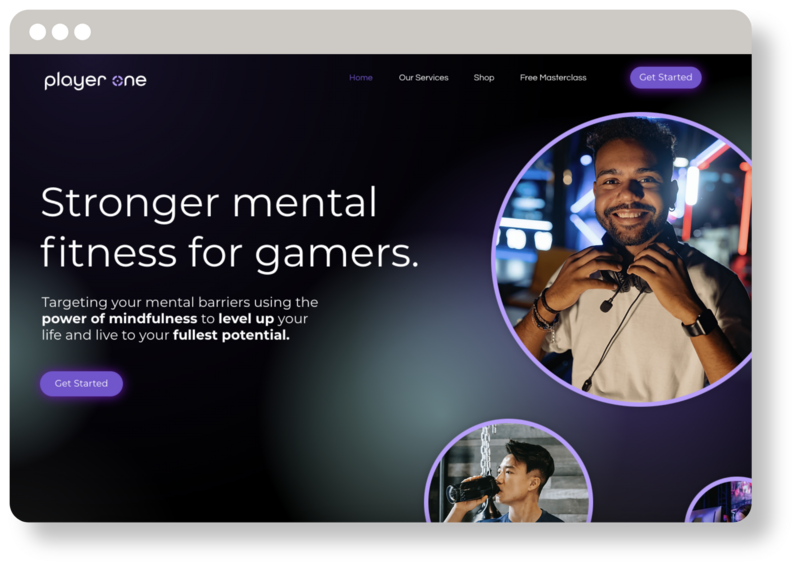 Player One - Mental Health Life Coach - website showit design - azori studio