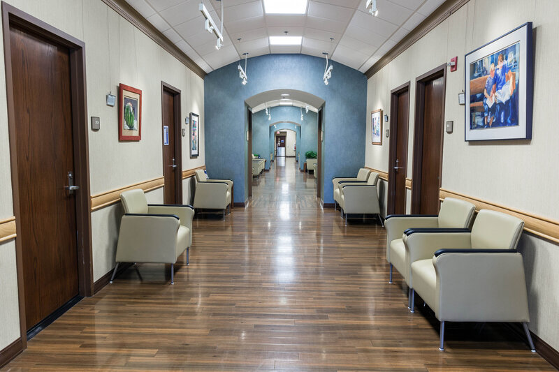 Inside halls of Grace Clinic in Lubbock TX