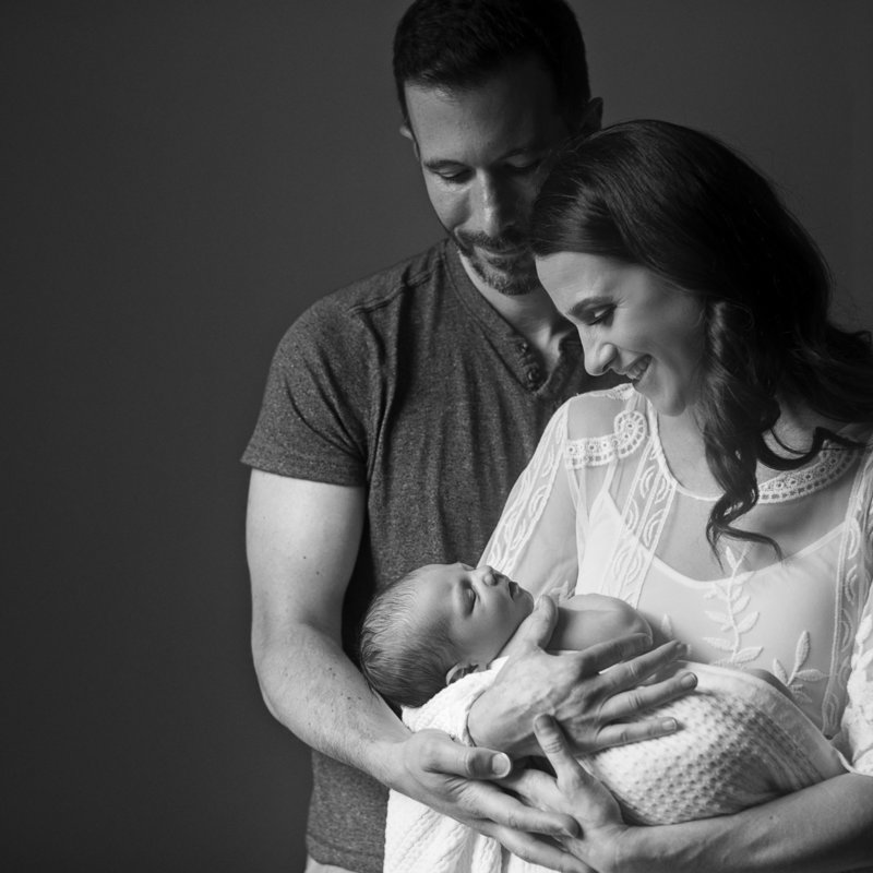 Pittsburgh, Boston, and Maine  In Home Black and White Film Newborn Photography by Tiffany Farley