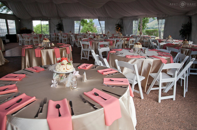 Colorado Wedding Reception in Tent at Historic Manor House Venue in Littleton