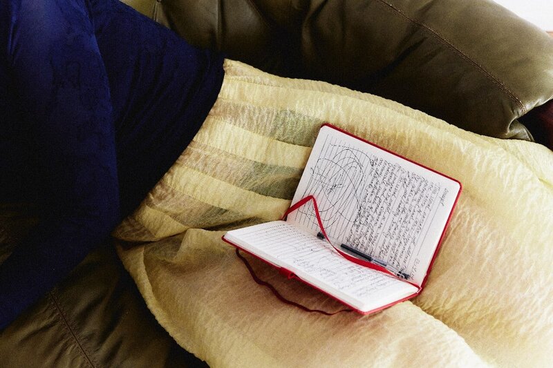 journal sitting in lap