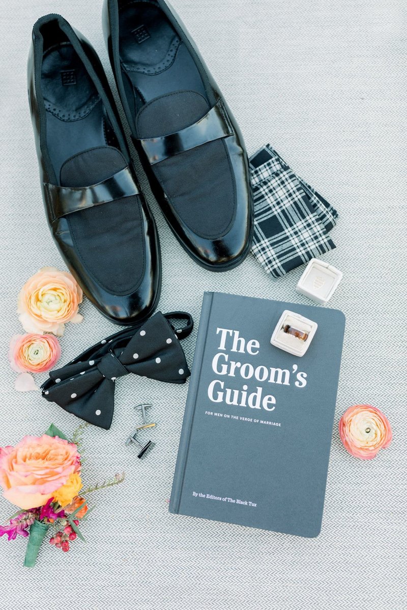 Groom's shoes and other accessories as well as a Groom's Guide Book