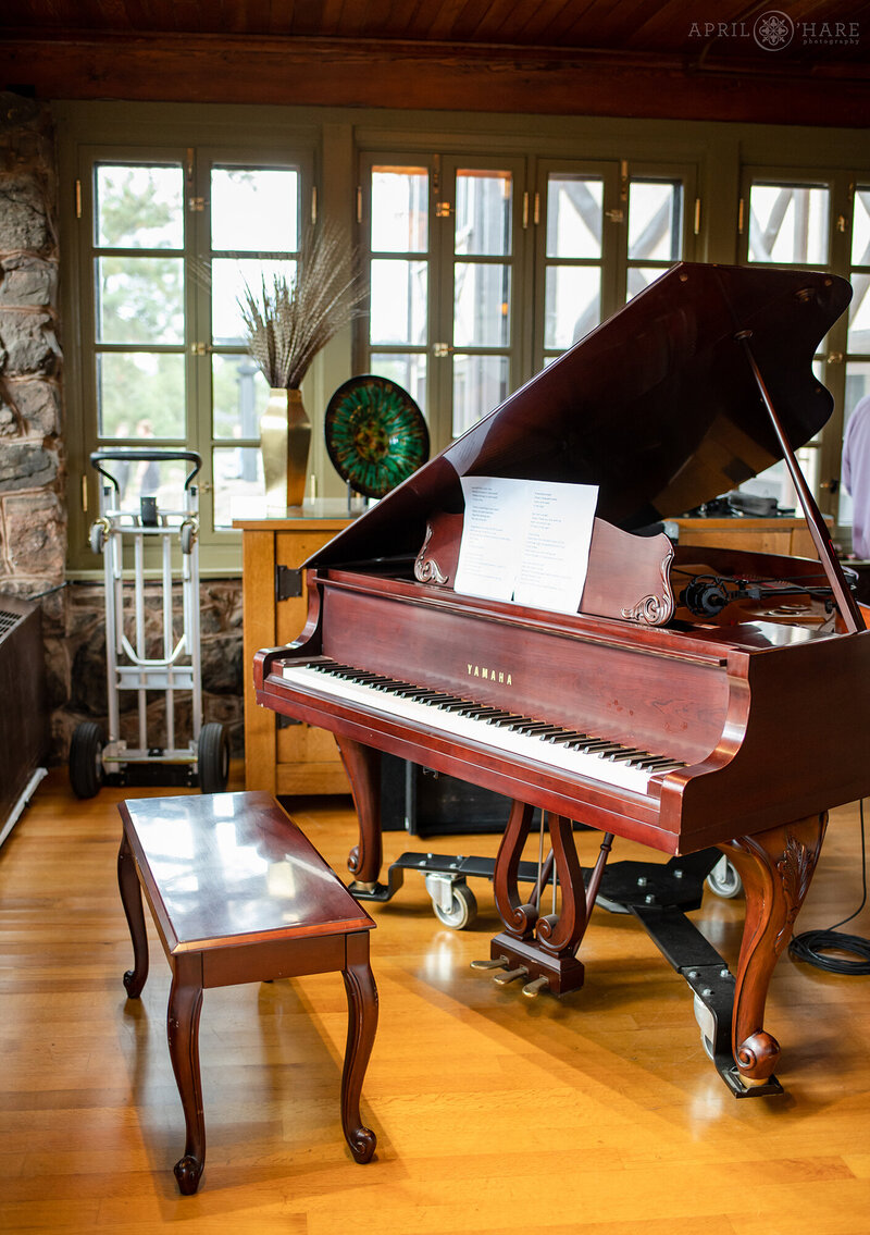 Yamaha Piano inside the Fireside Room at Boettcher Mansion on Lookout Mountain