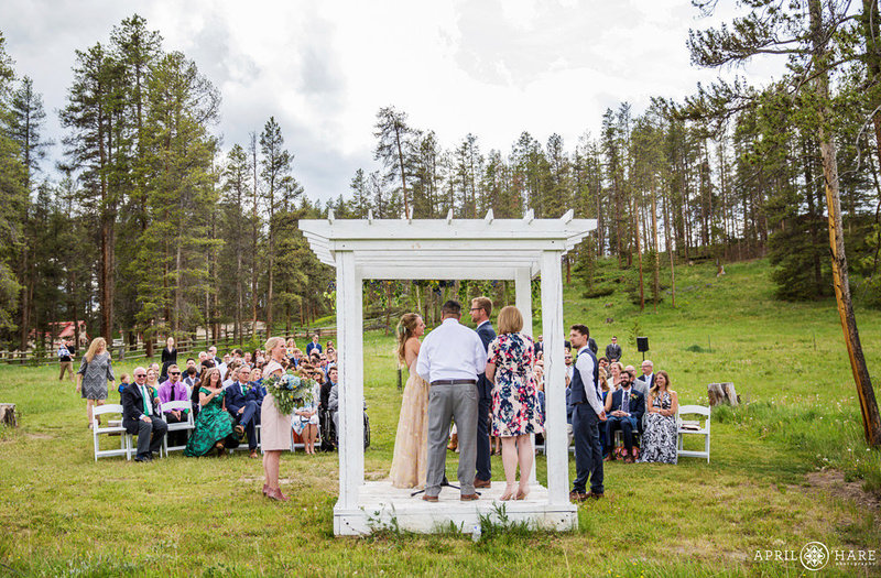 Outdoor ceremony on the mountain pasture in Colorado