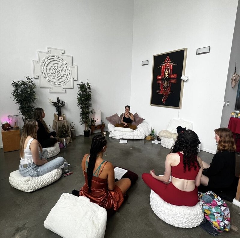 Woman teaching class