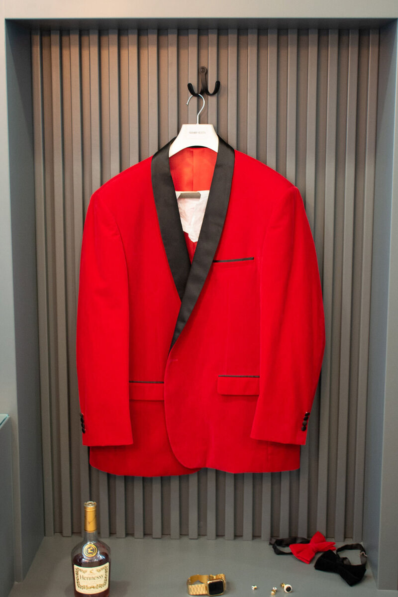Stylish jacket worn by one of the party goers at Hart and Main