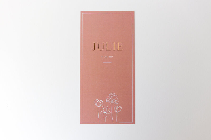 Geboortekaartje-koperfolie-Julie_lotus