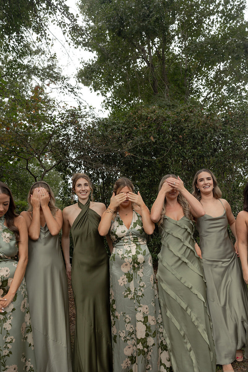 Bridesmaids waiting to see the bride