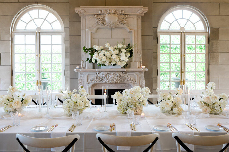 Styled  wedding reception room at Campbell Point House, Victoria