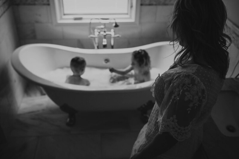 Indoor Family Photography Bathtub