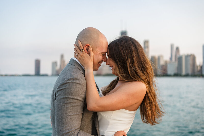 Happy Couple in their Chicago Engagement Photo from Jewish Photographer Eliana Melmed - Venues in Chicago for Jewish Wedding
