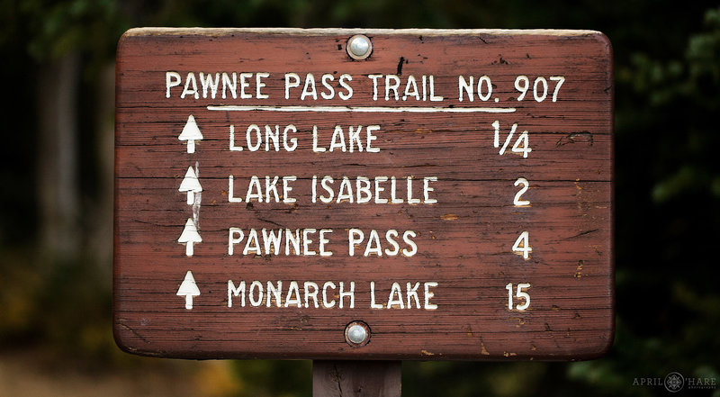 Photo of the trail sign at Long Lake Trailhead