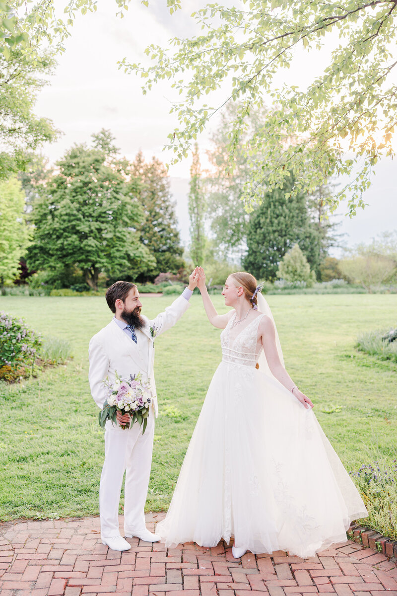 Bride and groom holding hands representing why Christine Hazel Photography is the best choice for your Cape Cod wedding photographer