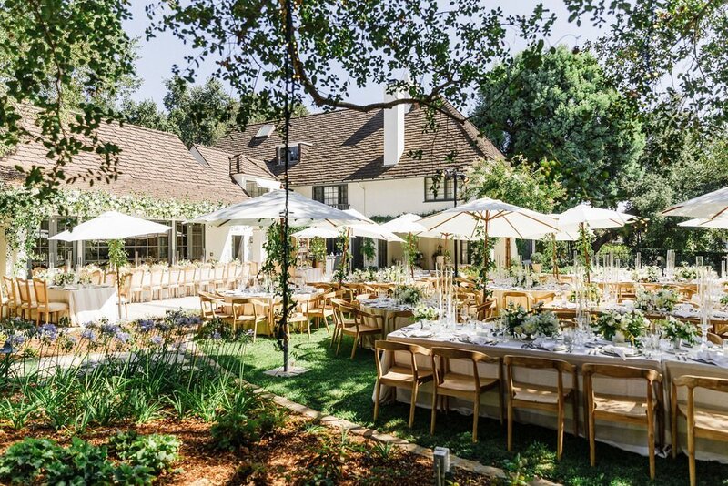 romantic wedding reception in a forest