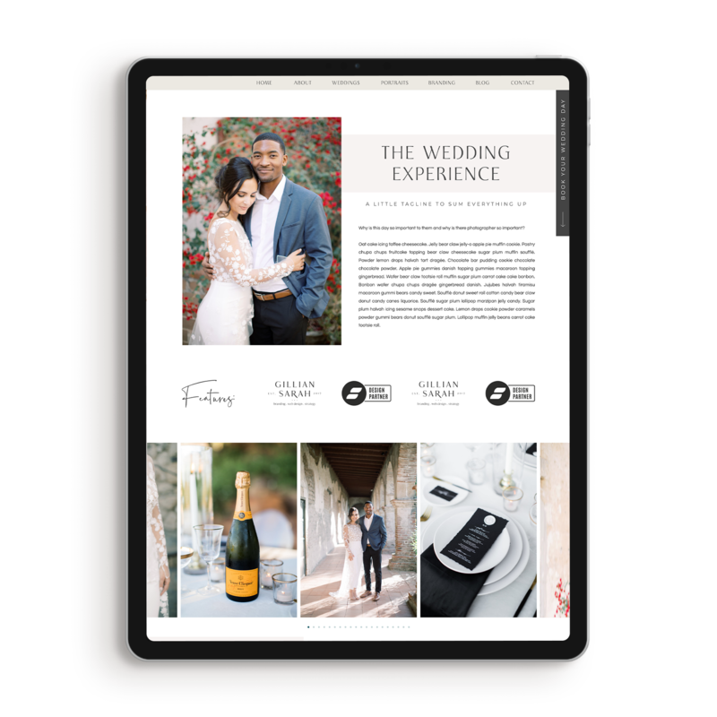 Verona Showit Wedding Experience Page Template