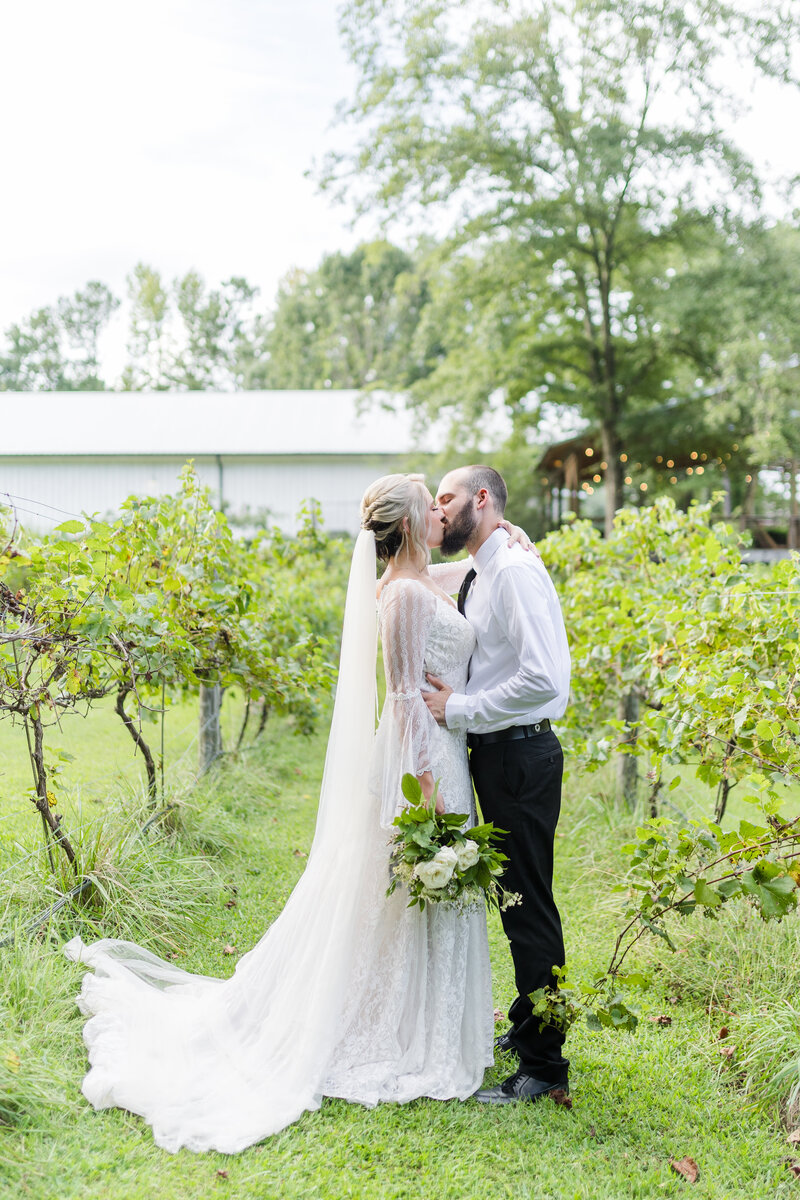 couple in vineyards at koury farms