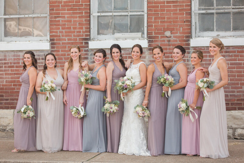 michigan wedding photographer bride with boquet purple green white-002