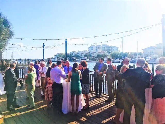 Venue's Deck on Waterfront with Cocktail Hour on the Waterfront Deck at Palafox Wharf Waterfront Venue