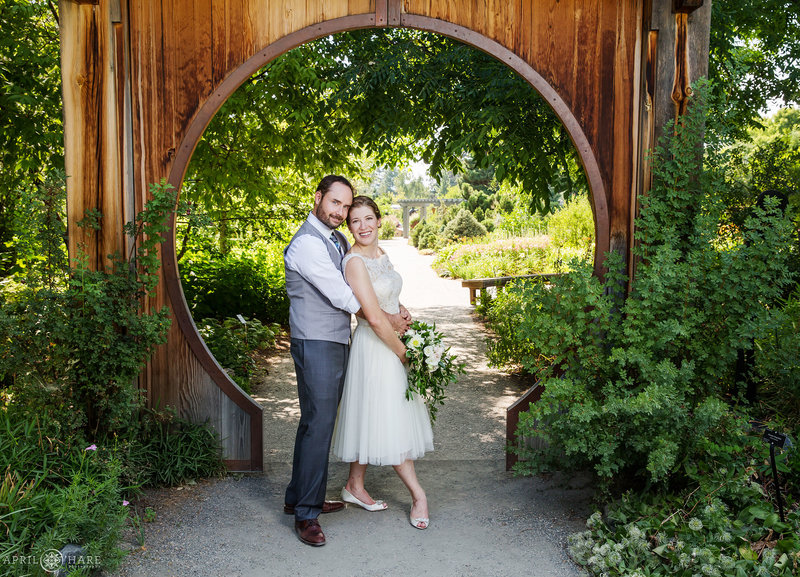 Circle Gate Wedding Portrait at Denver Botanic Gardens