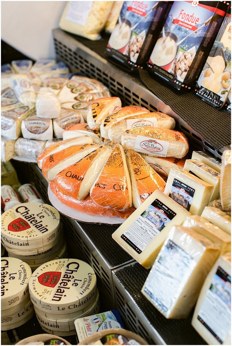 We offer a variety of Swiss, European and American cheeses.