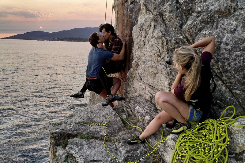 Rock climbing couple photography shoot with Shawna Rae Photography