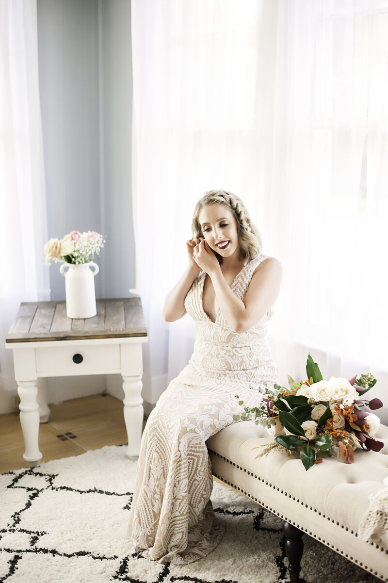 A BEAUTIFUL BRIDE GETTING READY FOR HER WEDDING DAY IN GAINESVILLE, FLORIDA.