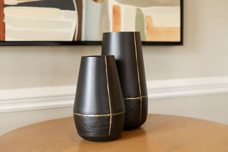 decorative vases with gold