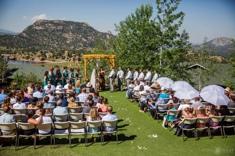 Sunny-Outdoor-Wedding-Ceremony-in-Estes-Park-Colorado-Mary's-Lake-Lodge