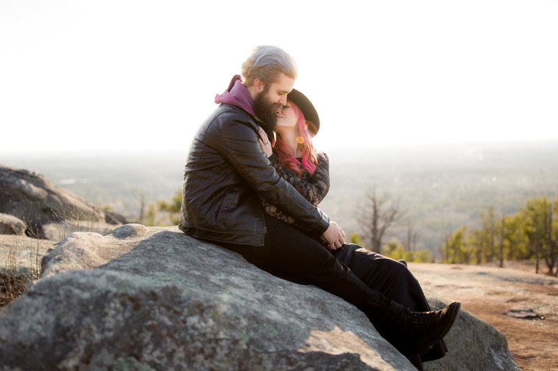 Atlanta Couples atop Stone Mountain for Engagement Session