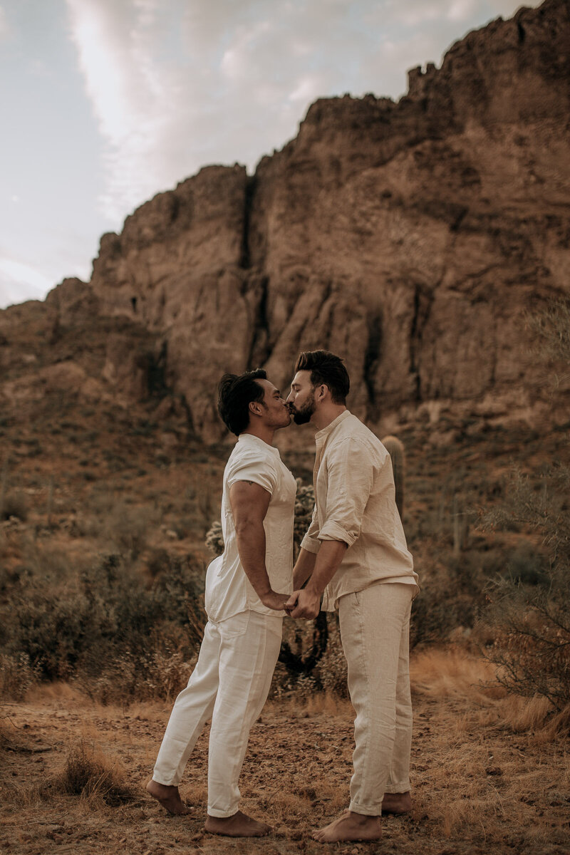 editorial engagement session with lgbtq couple in phoenix arizona