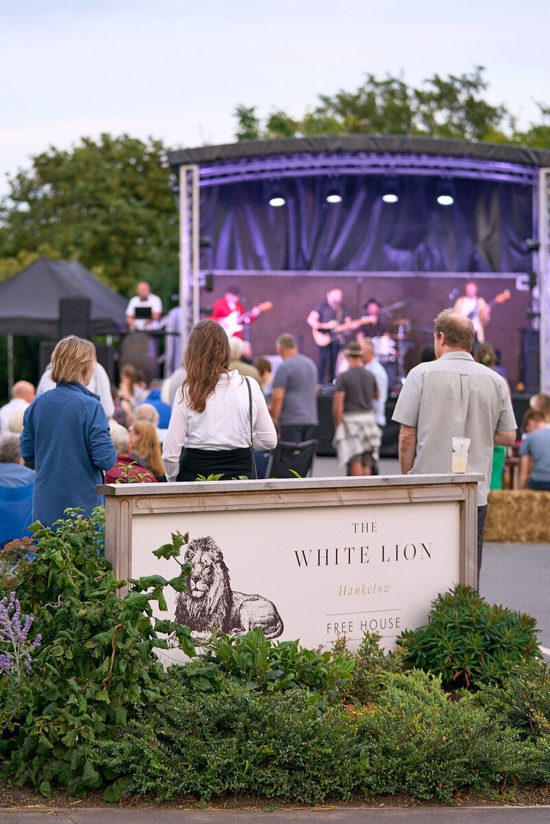 Crowds on the carpark for The White Lion Hankelow - Gather - Events - Music Festival 2023