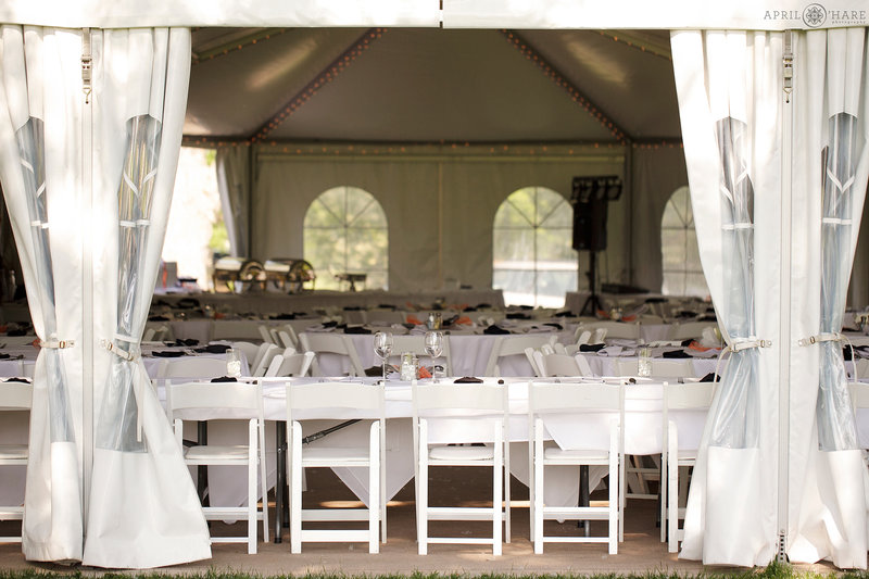 White Wedding Tent Reception at The Barn at Raccoon Creek