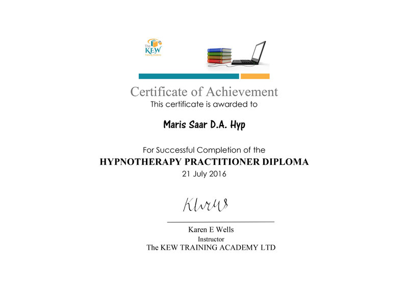 HYPNOTHERAPY Diploma M Saar (2)