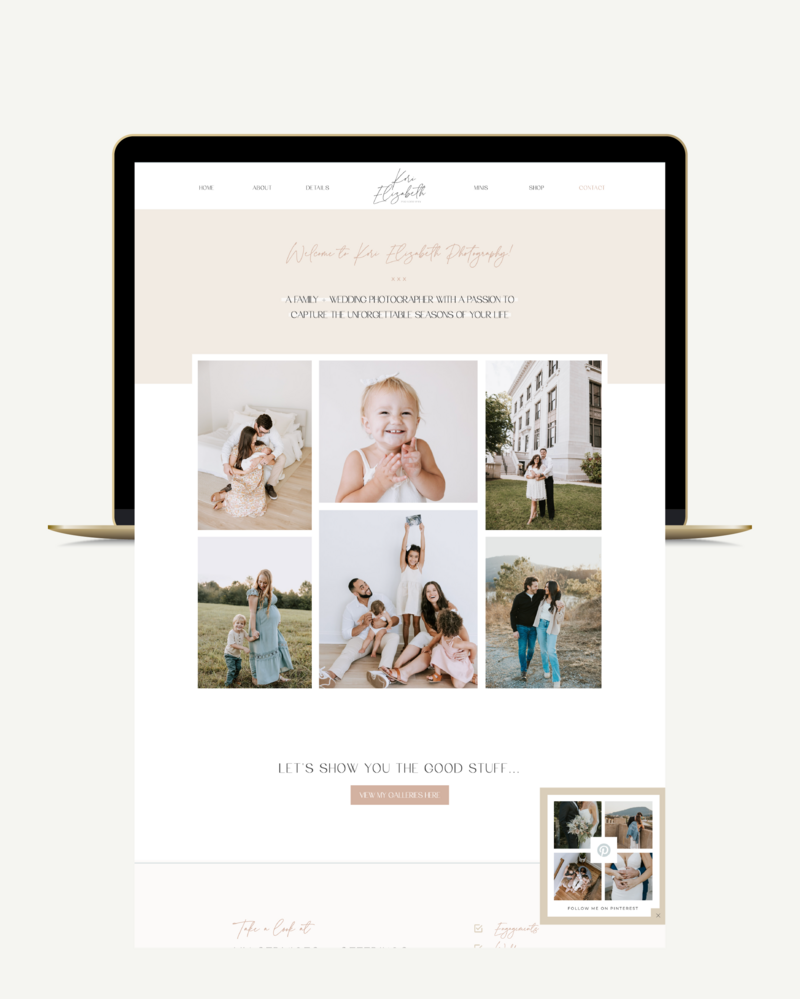 Kori Elizabeth Photography Website