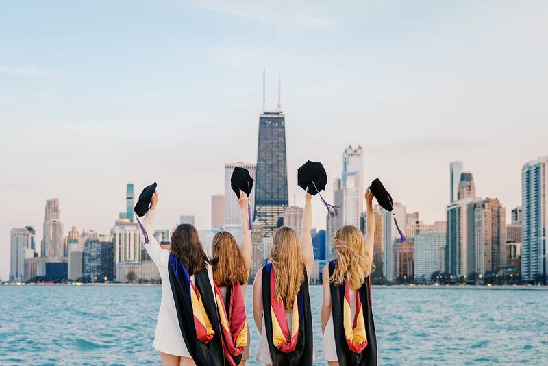 UCSD cap and gown photoshoot at Geisel Library