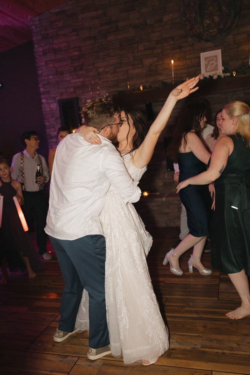 bride and groom dancing at reception after wedding in lancaster pa