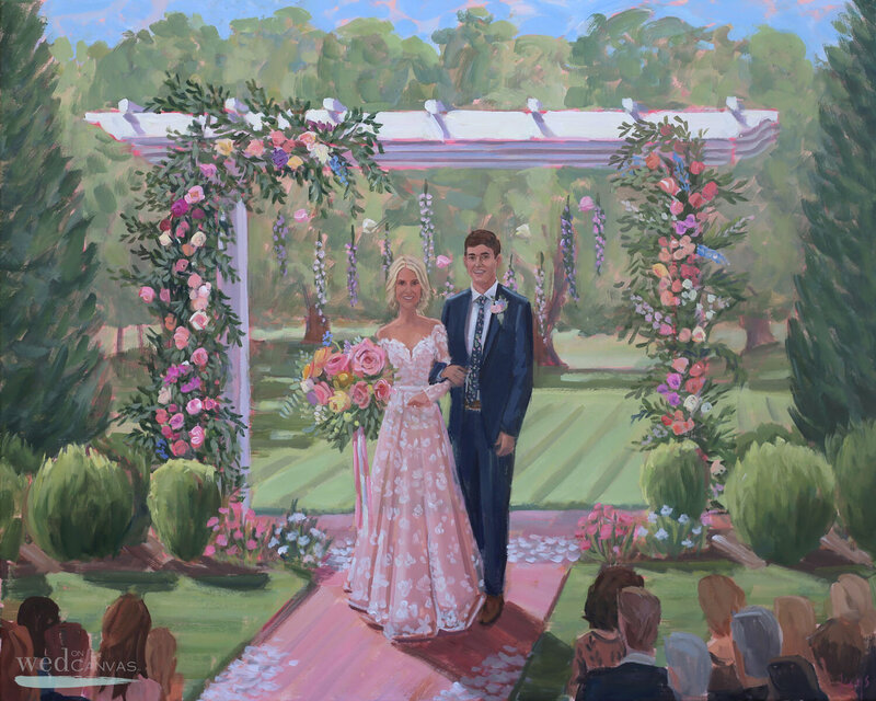 Live Wedding Paintings by Ben Keys | Shelby and Preston, Mocksville, NC, Boxwood Estate, web-wm