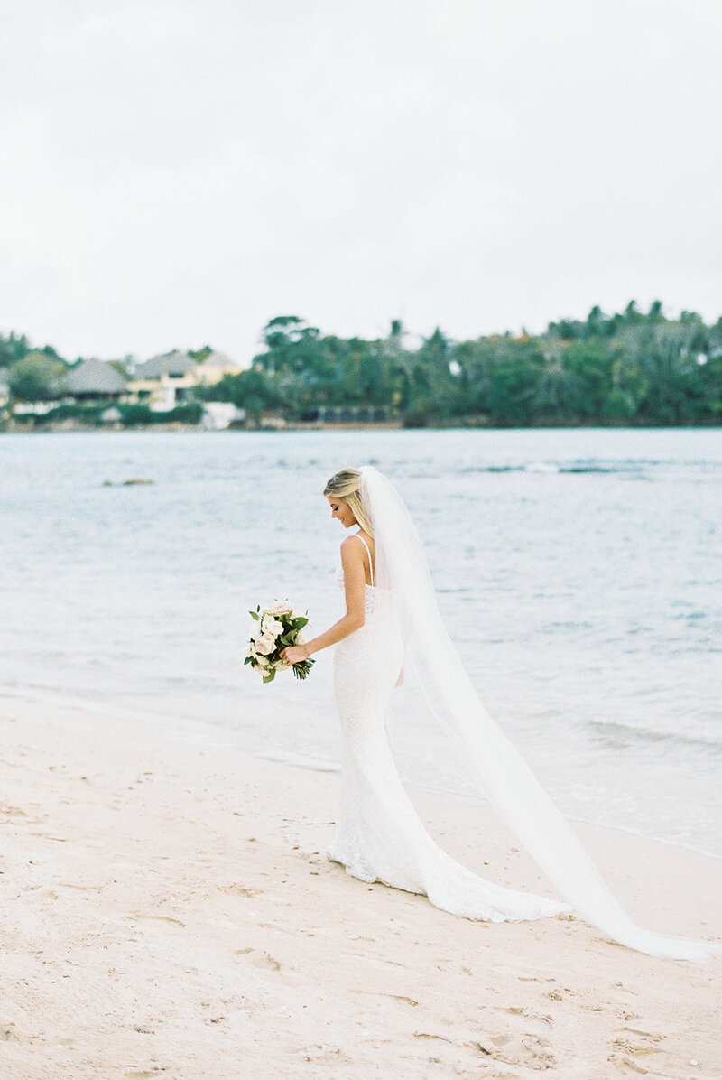 Bridal photo at a beach destination wedding